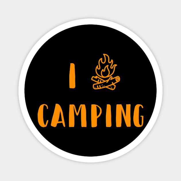 I Love Camping am Lagerfeuer I Camper und Wanderer Magnet by 5StarDesigns